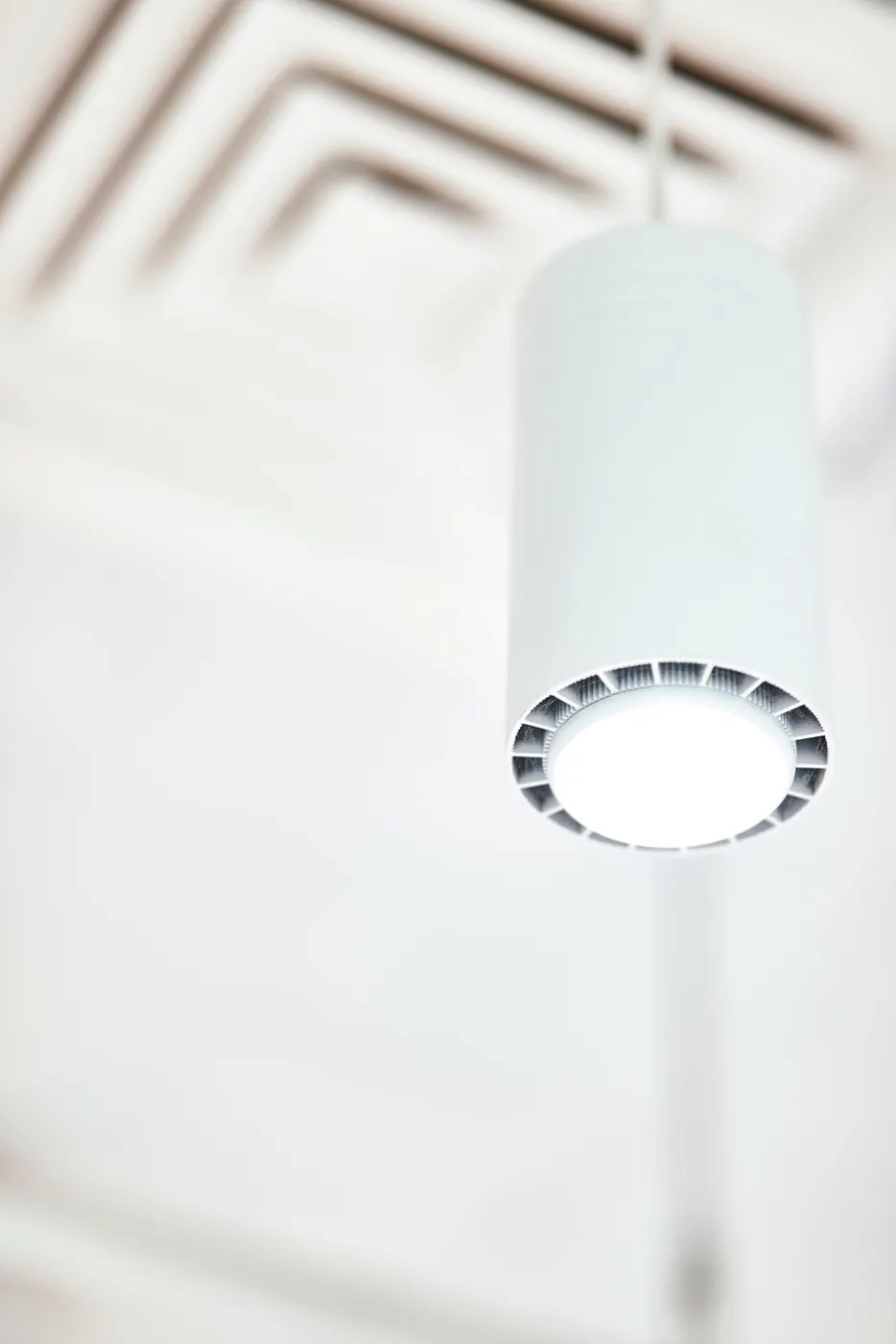 Close-up of an installed ceiling light